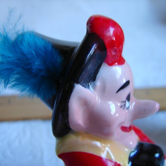 Vtg Elves Salt & Pepper SHAKER SET, Victoria Ceramics, Japan Figural Elf Feather - Picture 7 of 9